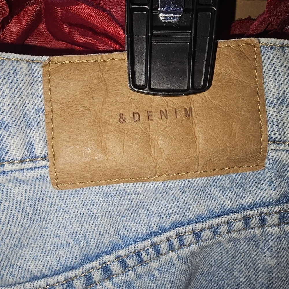 & Denim Women's Light Blue Baggy Denim Bermuda Shorts Size 4